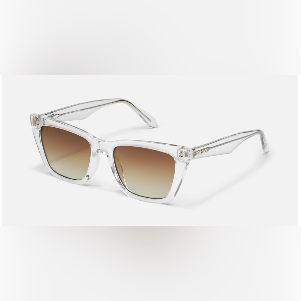 SOLD Quay Call The Shots Clear Frame / Sepia Lens cat eye sunglasses brand new - Picture 5 of 6